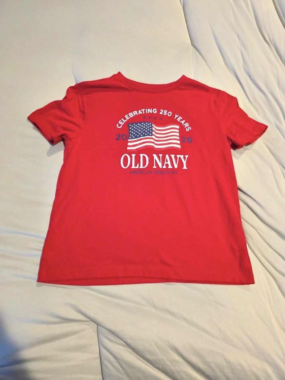 Old Navy Celebrating 250 Years American Flag Graphic Tee, Red